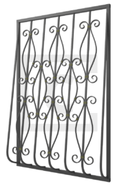 Кованая решетка на окно черная 6-21