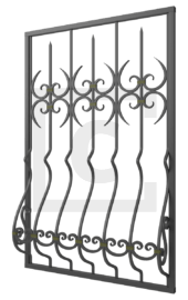 Решётка на окно дутая кованая 6-44
