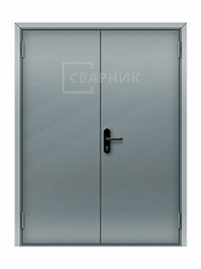 Дверь металлическая противопожарная двупольная EI-30 1500×2100 глуxая
