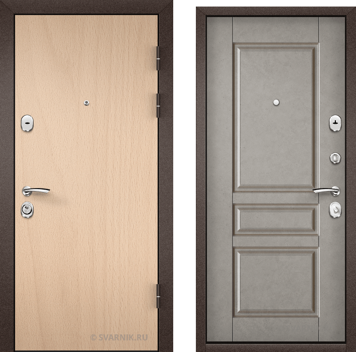 Дверь металлическая с замками KALE в коттедж ламинат - шпон